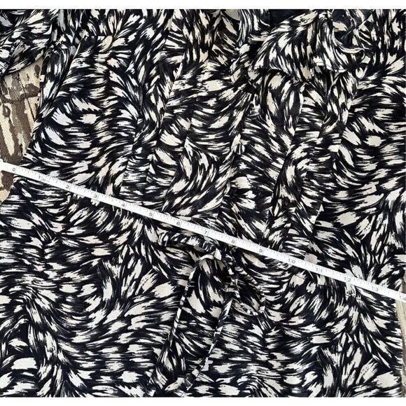 H&M Navy Chiffon Long Sleeve Tie Dress Sz 6 - Picture 8 of 10